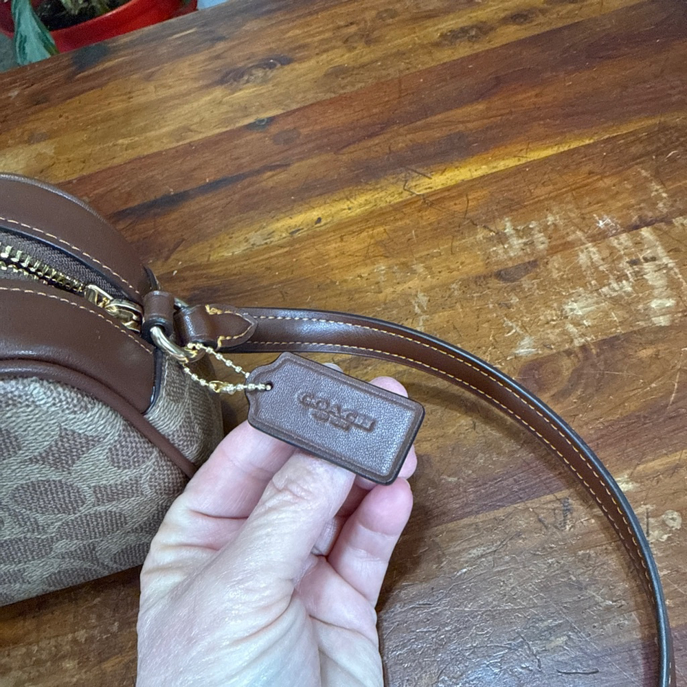 Coach Mini Jamie Signature Crossbody Bag Brown Tan NWT - Picture 8 of 9
